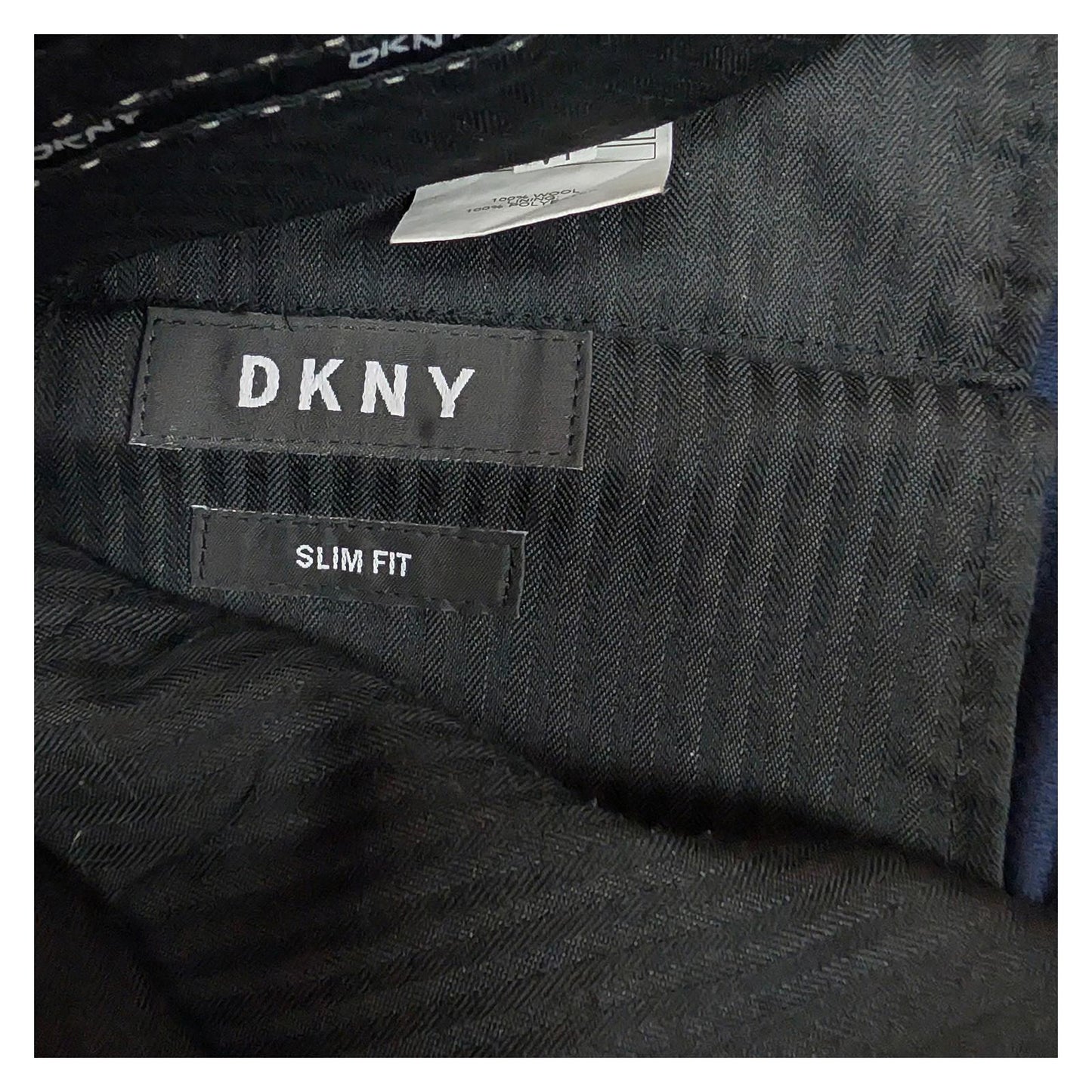 DKNY Navy Blue Wool Trousers Men's W34 Regular Slim Fit Suit Pants Smart Formal by DKNY – | RewearableUK