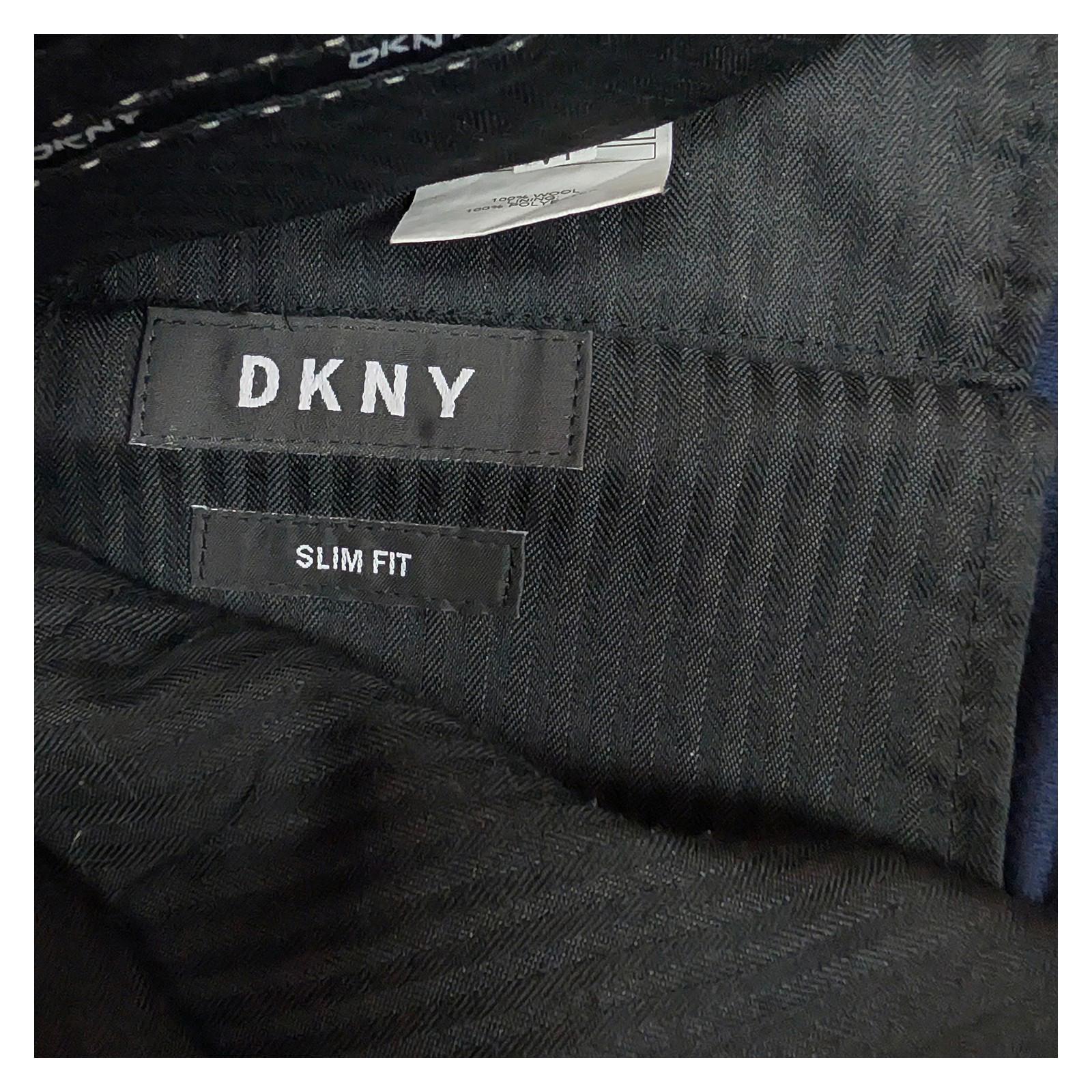 DKNY Navy Blue Wool Trousers Men's W34 Regular Slim Fit Suit Pants Smart Formal by DKNY – | RewearableUK