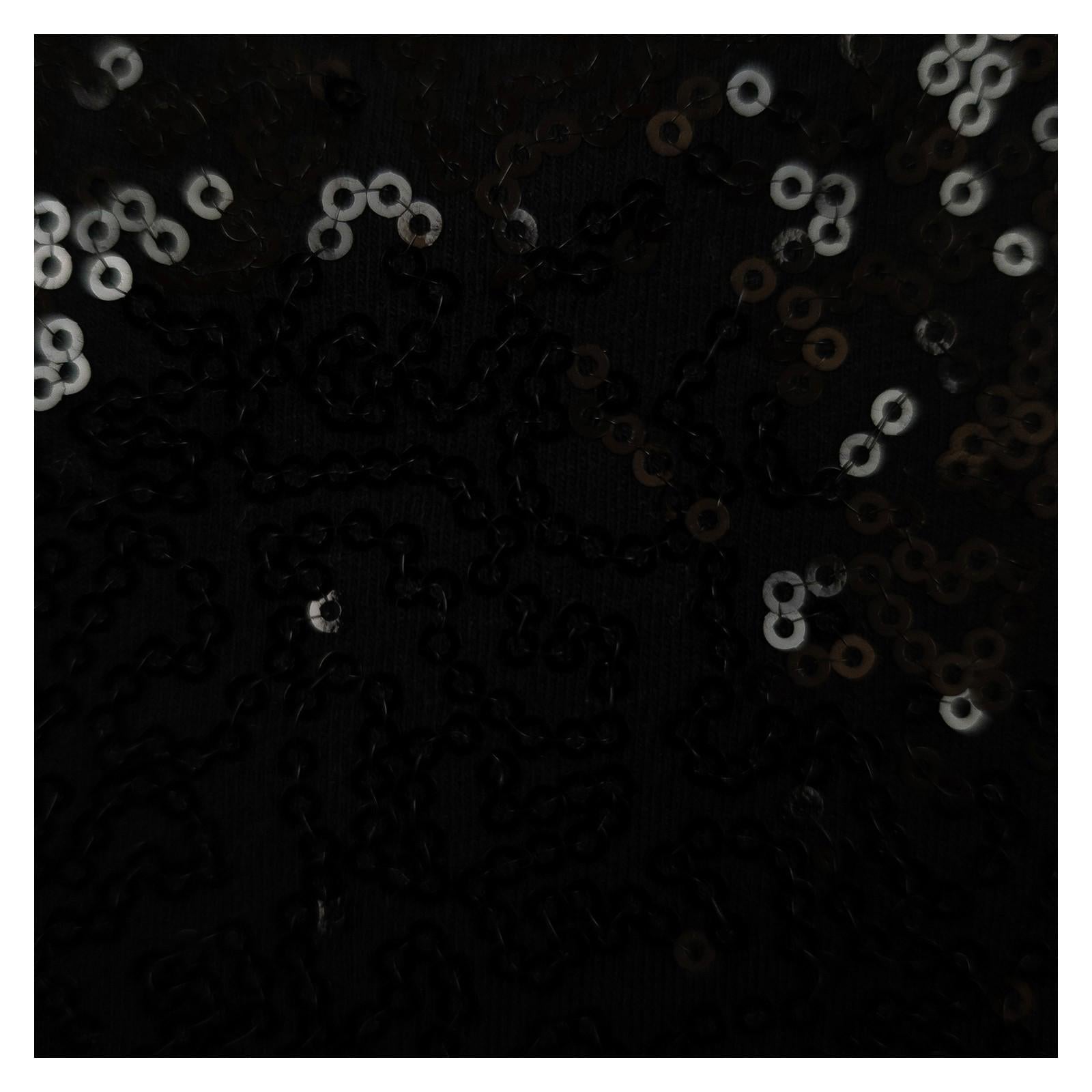 DKNY Sequin Jacket Top US M Black Silver Long Sleeve Mock Neck Zip Blouse by DKNY – | RewearableUK