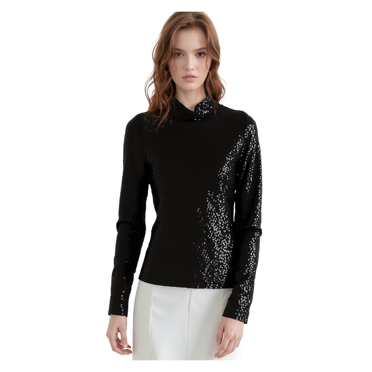 DKNY Sequin Mock Neck Jacket Black Silver | Women's M by DKNY – GIACCA | RewearableUK