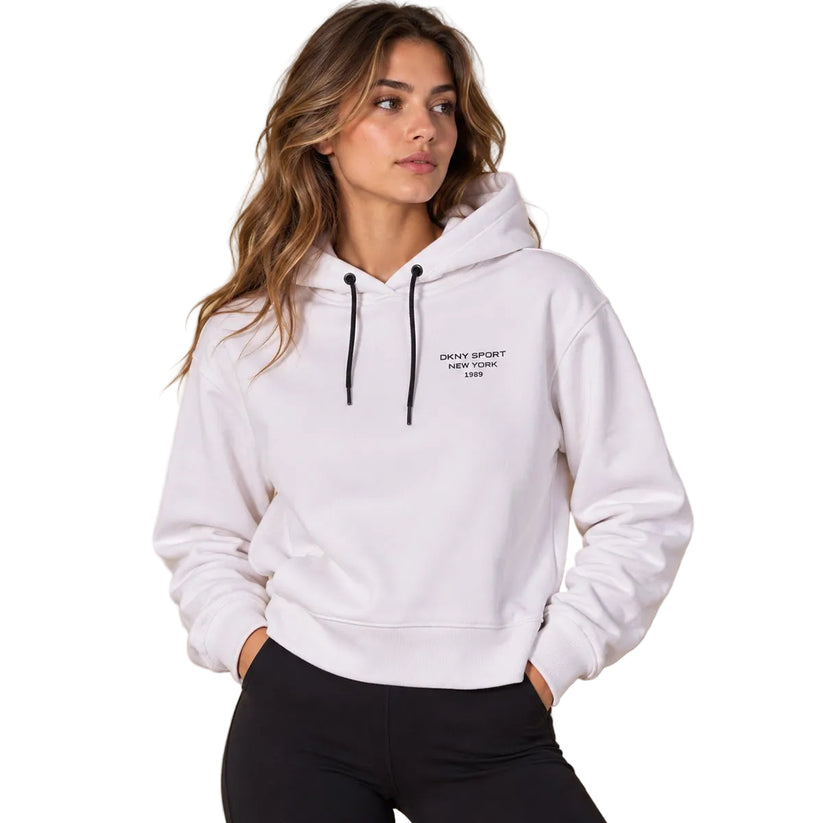 DKNY Sport Women's Hoodie Size S White Cotton Polyester Blend – Sweater & Hoodie product photo 1 | RewearableUK