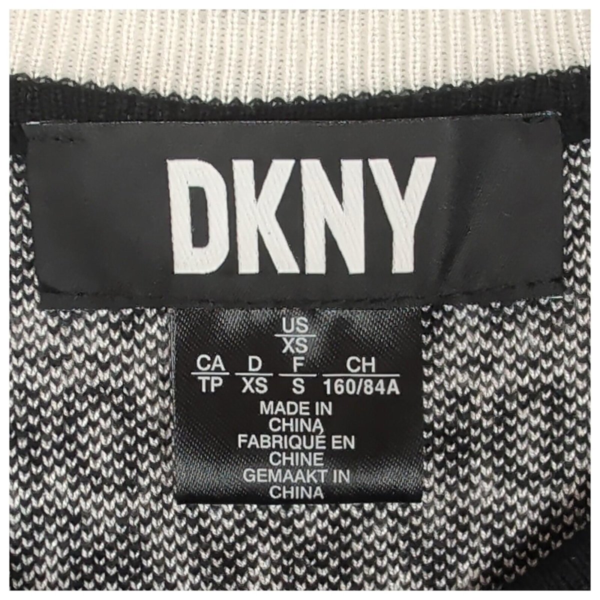 dkny womens black white monogram logo print short sleeve knit dress size xs by DKNY – | RewearableUK