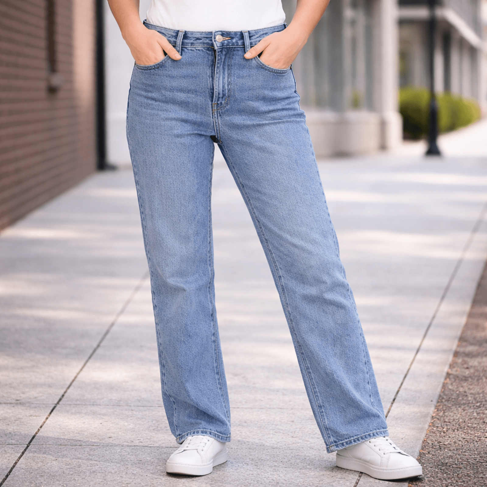 dkny womens light blue wash high rise boyfriend denim jeans trousers 29 by DKNY – JEANS | RewearableUK