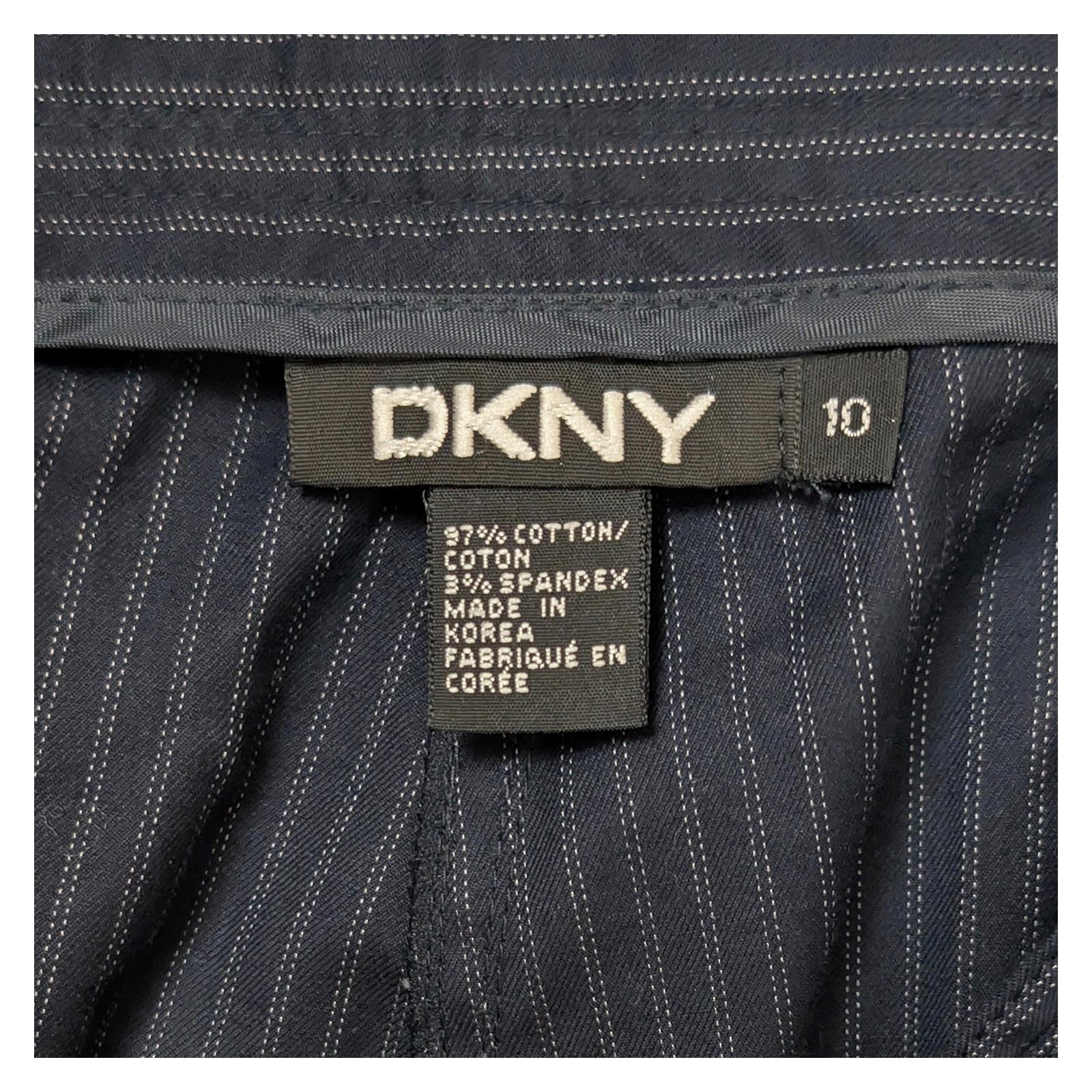 dkny womens pinstripe tailored dress pants size 10 dark stretch trousers by DKNY – | RewearableUK