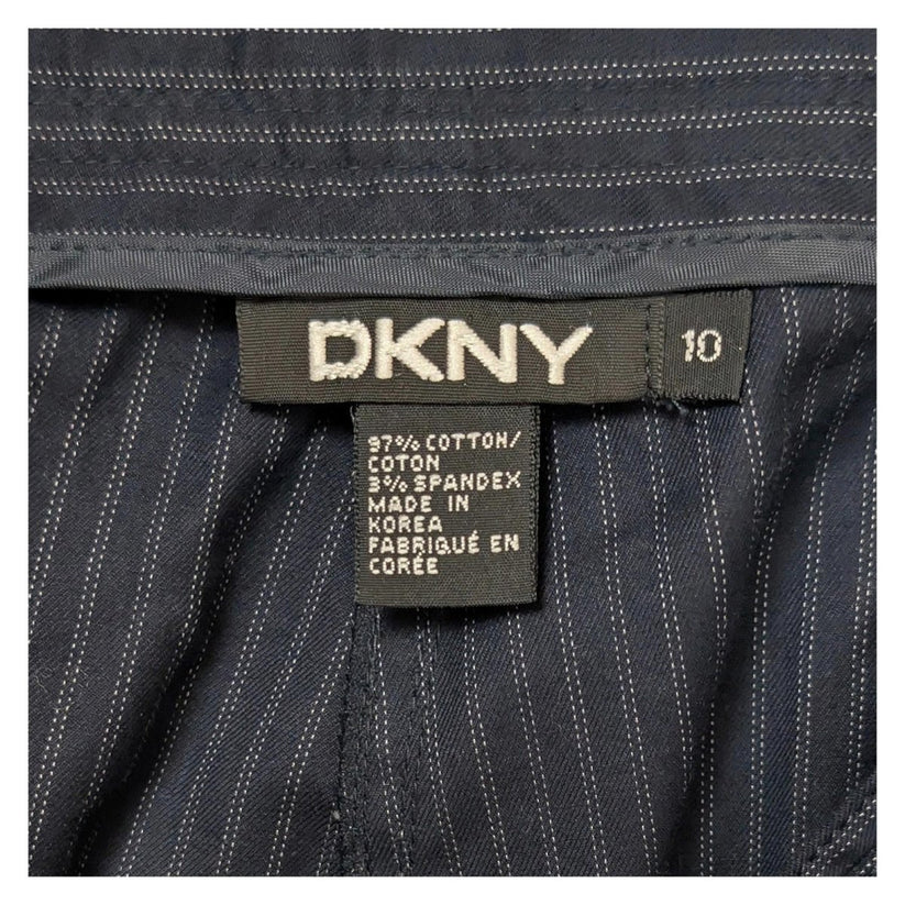 dkny womens pinstripe tailored dress pants size 10 dark stretch trousers by DKNY – | RewearableUK