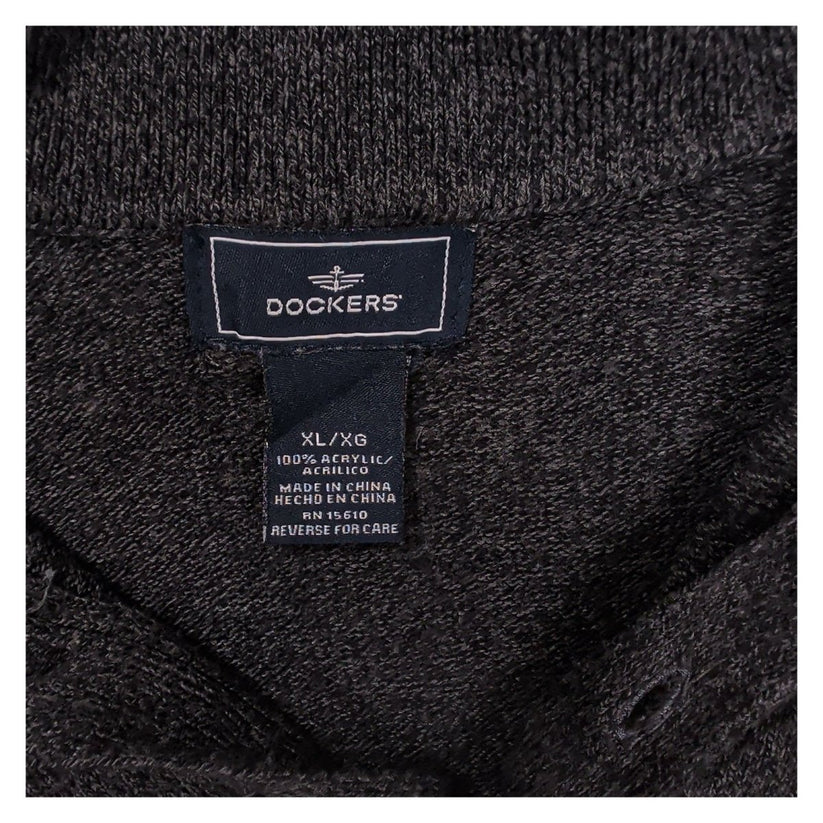 Dockers Men's Charcoal Grey Argyle Knit Jumper XL Polo Collar Acrylic Copia – product photo 7 | RewearableUK