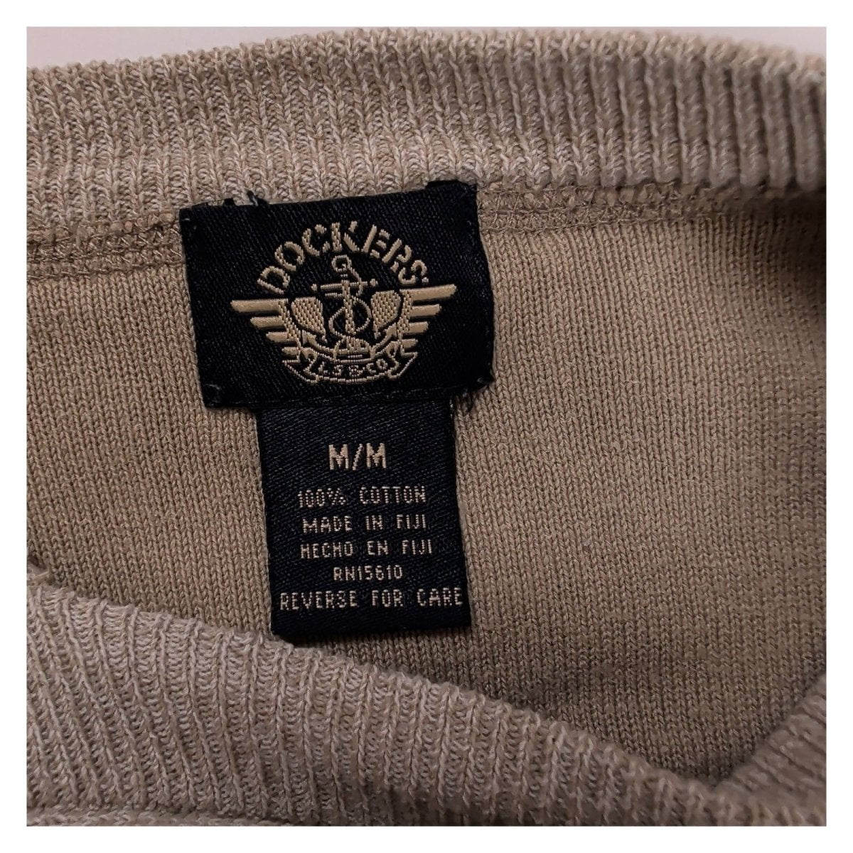 Dockers Men's Jumper M Beige V-Neck 100% Cotton – product photo 7 | RewearableUK