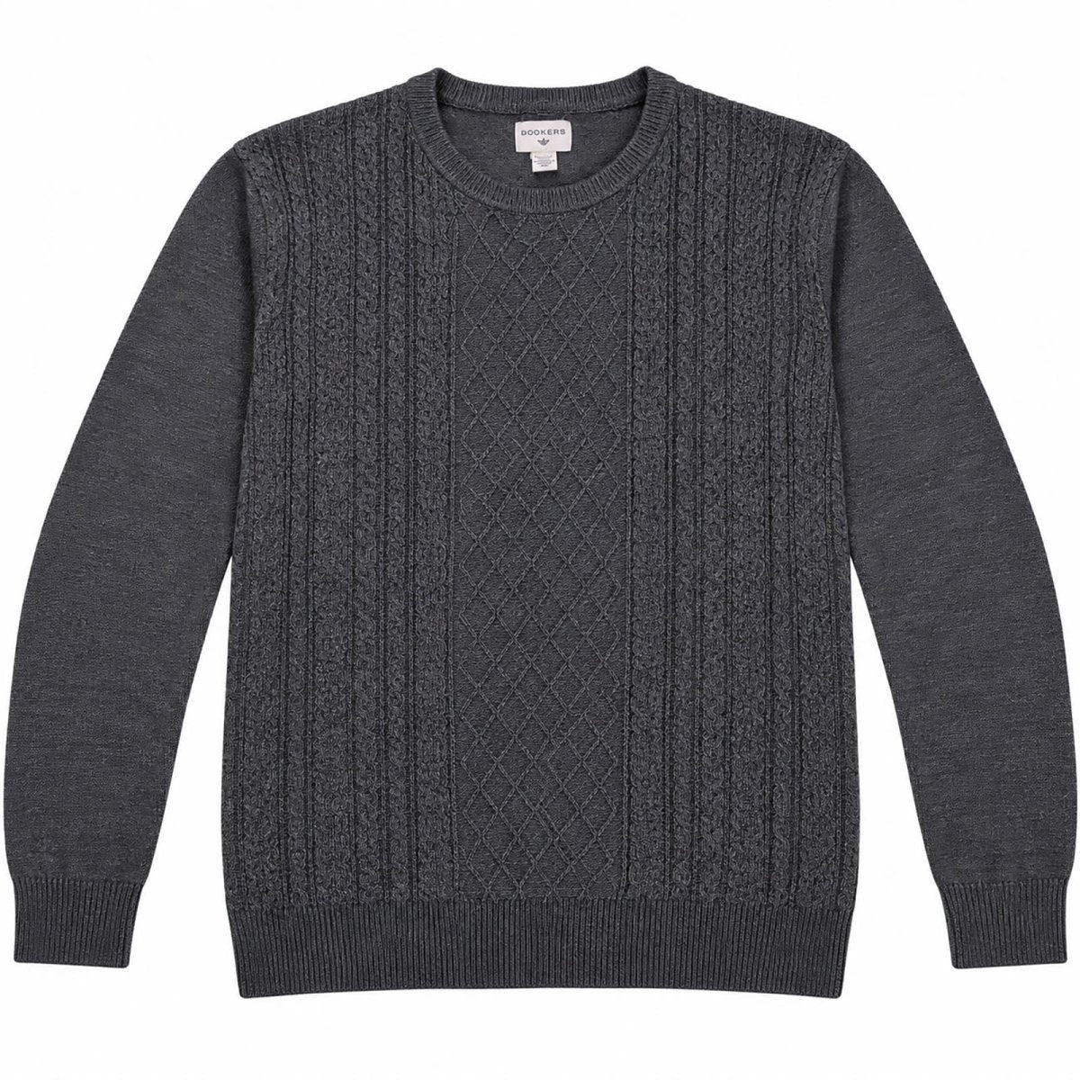 Dockers Men's Jumper XXL Dark Gray Cable Knit 100% Acrylic – product photo 1 | RewearableUK