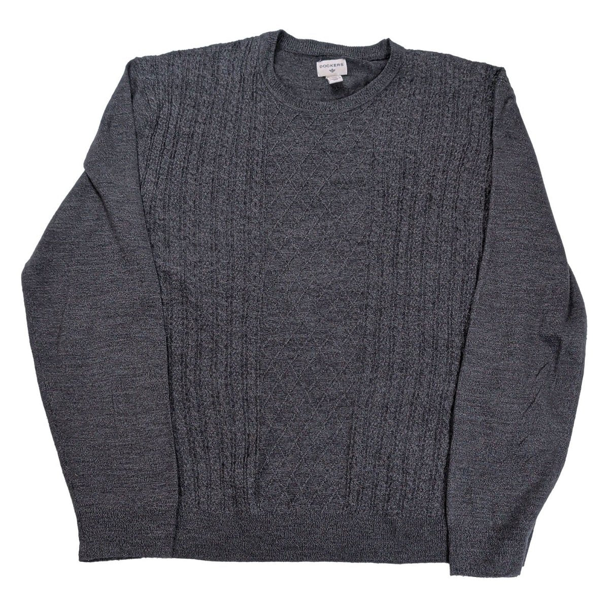 Dockers Men's Jumper XXL Dark Gray Cable Knit 100% Acrylic – product photo 2 | RewearableUK
