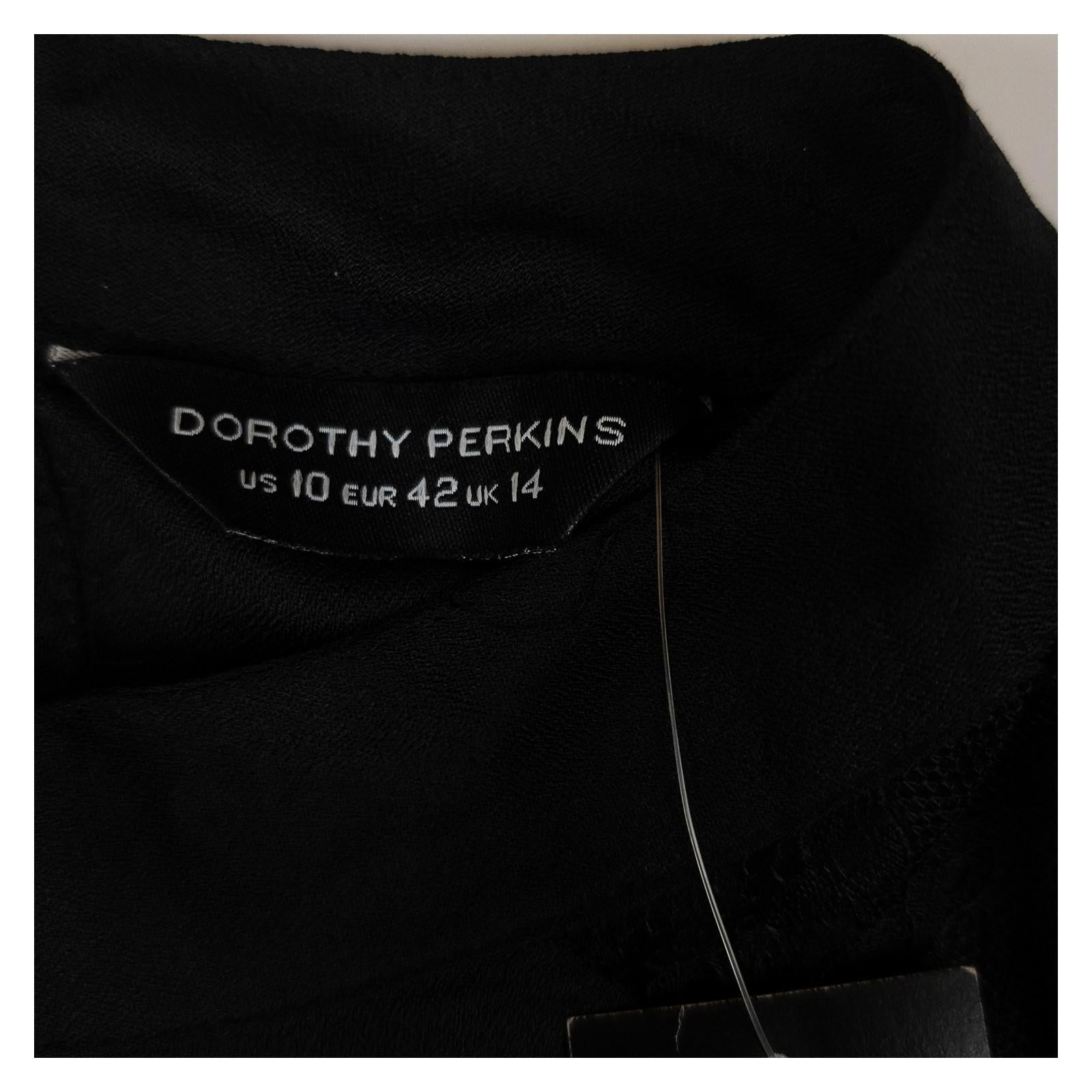 Dorothy Perkins Lace Shoulder Blouse Top UK 14 Black Long Sleeve NWT by Dorothy Perkins – | RewearableUK