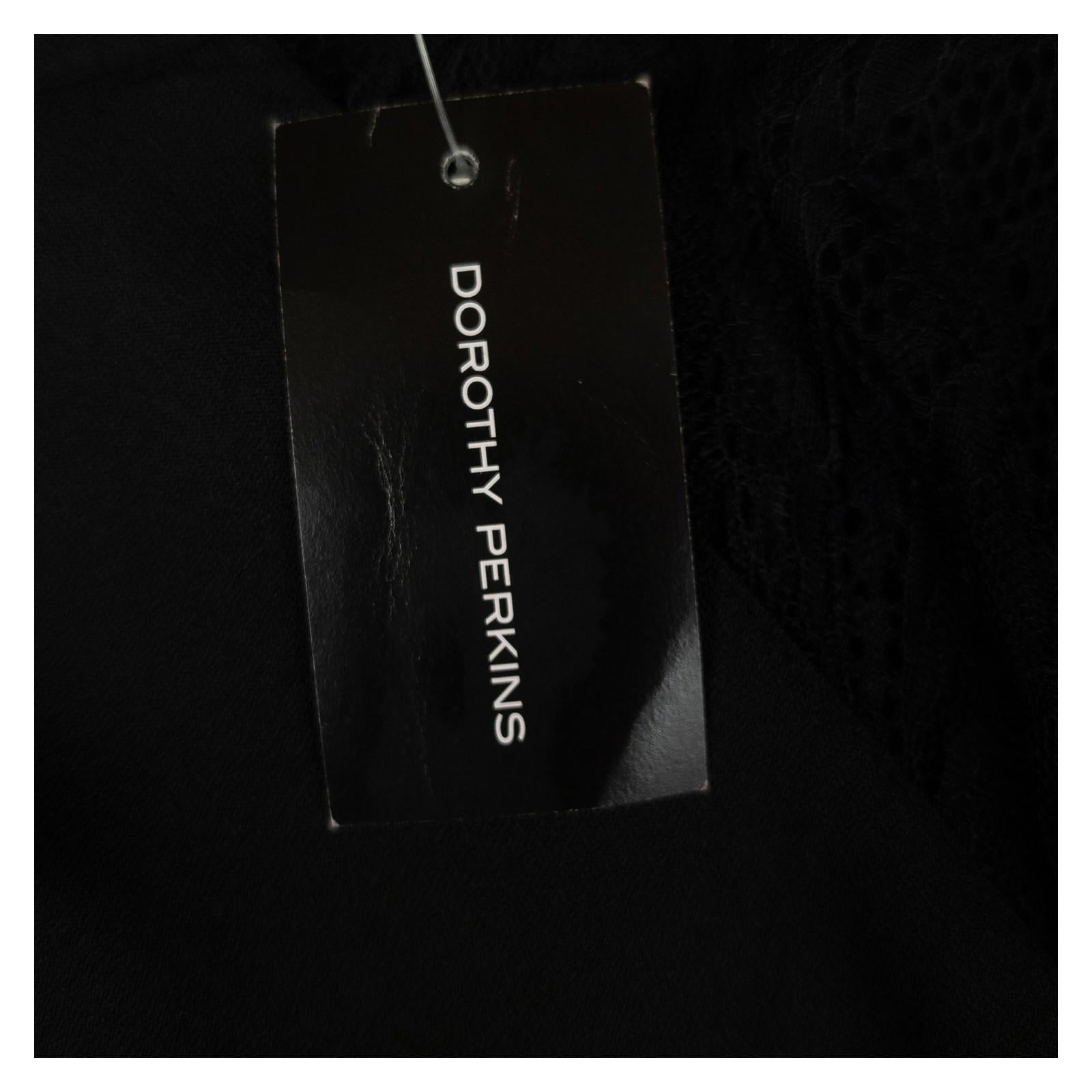 Dorothy Perkins Lace Shoulder Blouse Top UK 14 Black Long Sleeve NWT by Dorothy Perkins – | RewearableUK