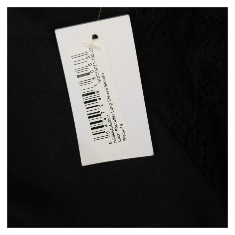 Dorothy Perkins Lace Shoulder Blouse Top UK 14 Black Long Sleeve NWT by Dorothy Perkins – | RewearableUK