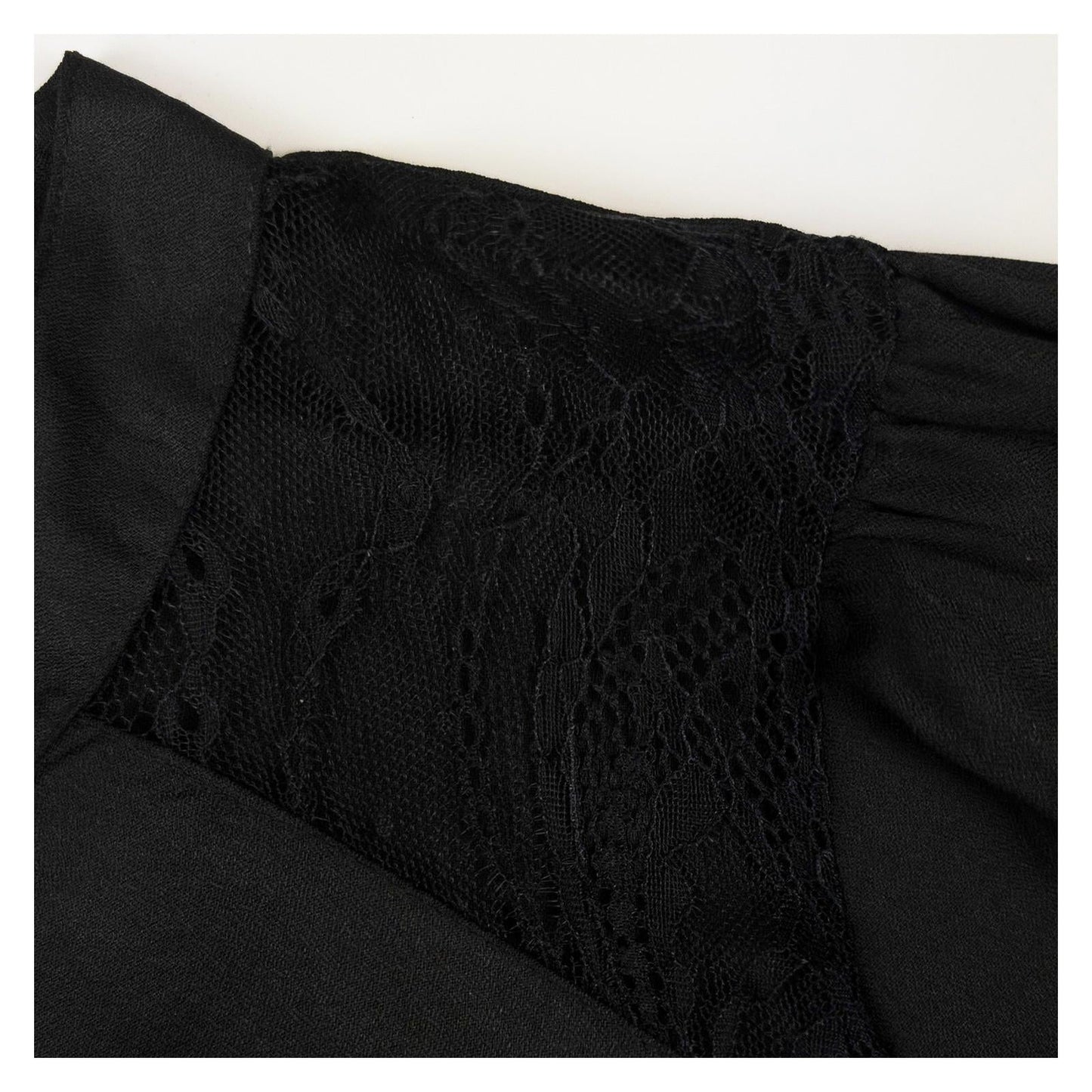 Dorothy Perkins Lace Shoulder Blouse Top UK 14 Black Long Sleeve NWT by Dorothy Perkins – | RewearableUK