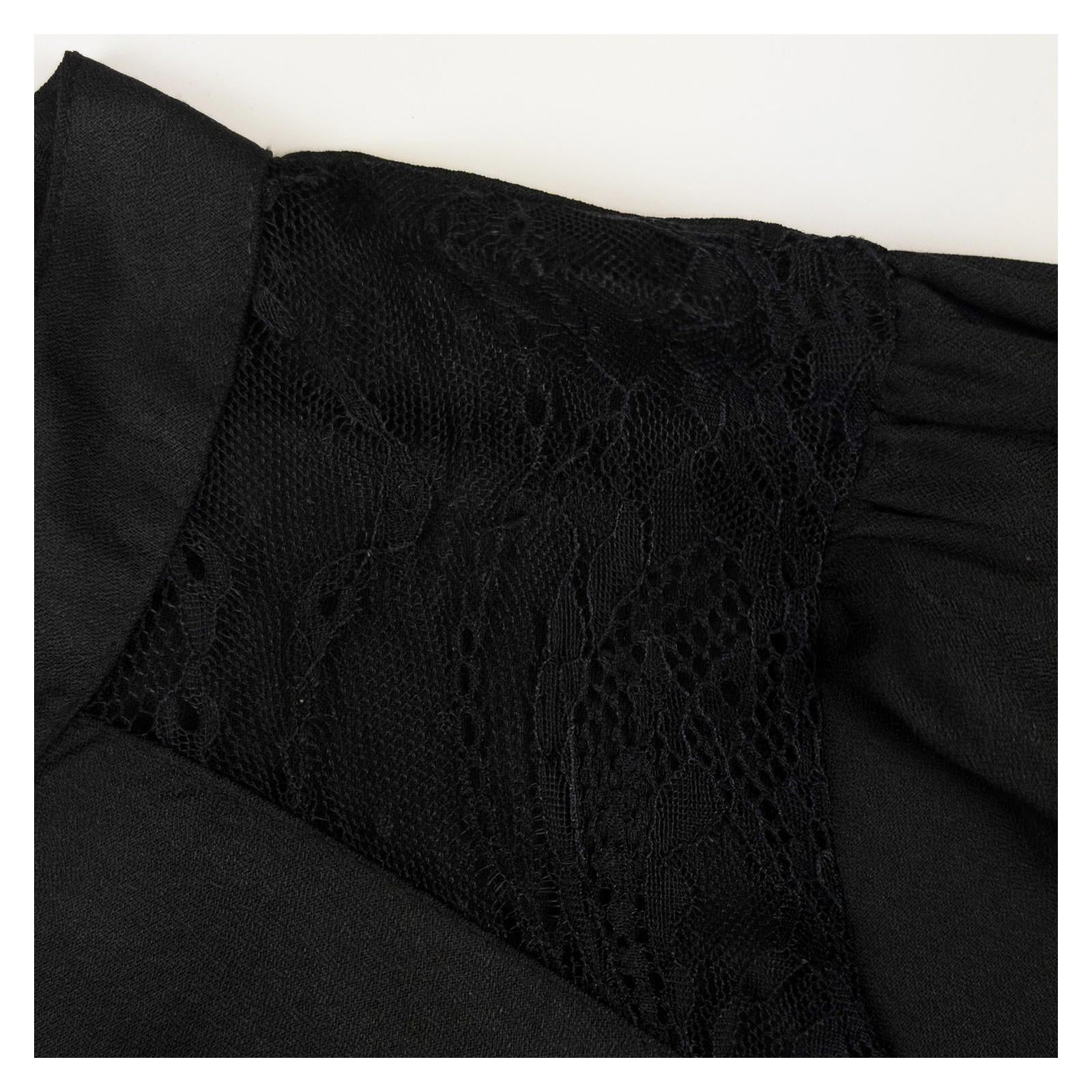 Dorothy Perkins Lace Shoulder Blouse Top UK 14 Black Long Sleeve NWT by Dorothy Perkins – | RewearableUK