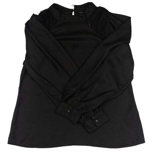 Dorothy Perkins Lace Shoulder Blouse Top UK 14 Black Long Sleeve NWT by Dorothy Perkins – | RewearableUK