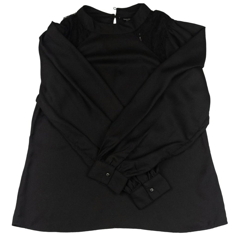 Dorothy Perkins Lace Shoulder Blouse Top UK 14 Black Long Sleeve NWT by Dorothy Perkins – | RewearableUK