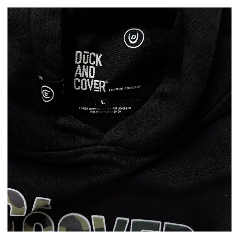 Duck and Cover Mens Hoodie L Black Graphic Print – product photo 6 | RewearableUK