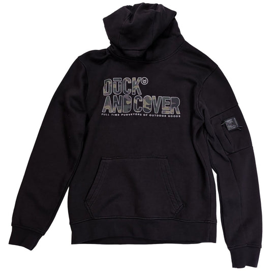 Duck and Cover Mens Hoodie L Black Graphic Print – product photo 1 | RewearableUK