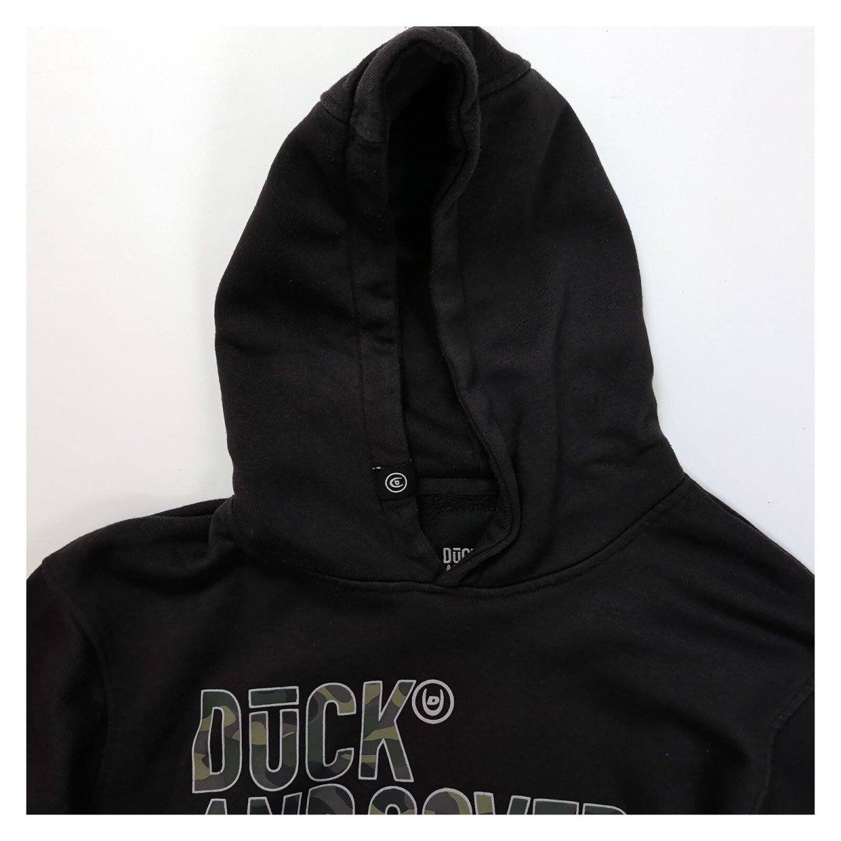 Duck and Cover Mens Hoodie L Black Graphic Print – product photo 3 | RewearableUK