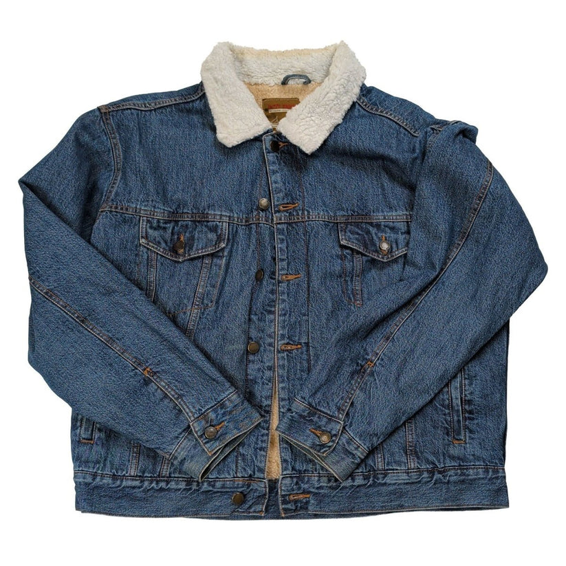 Duty Free Denim Sherpa Trucker Jacket 52 54 Blue Cream Lined – product photo 1 | RewearableUK