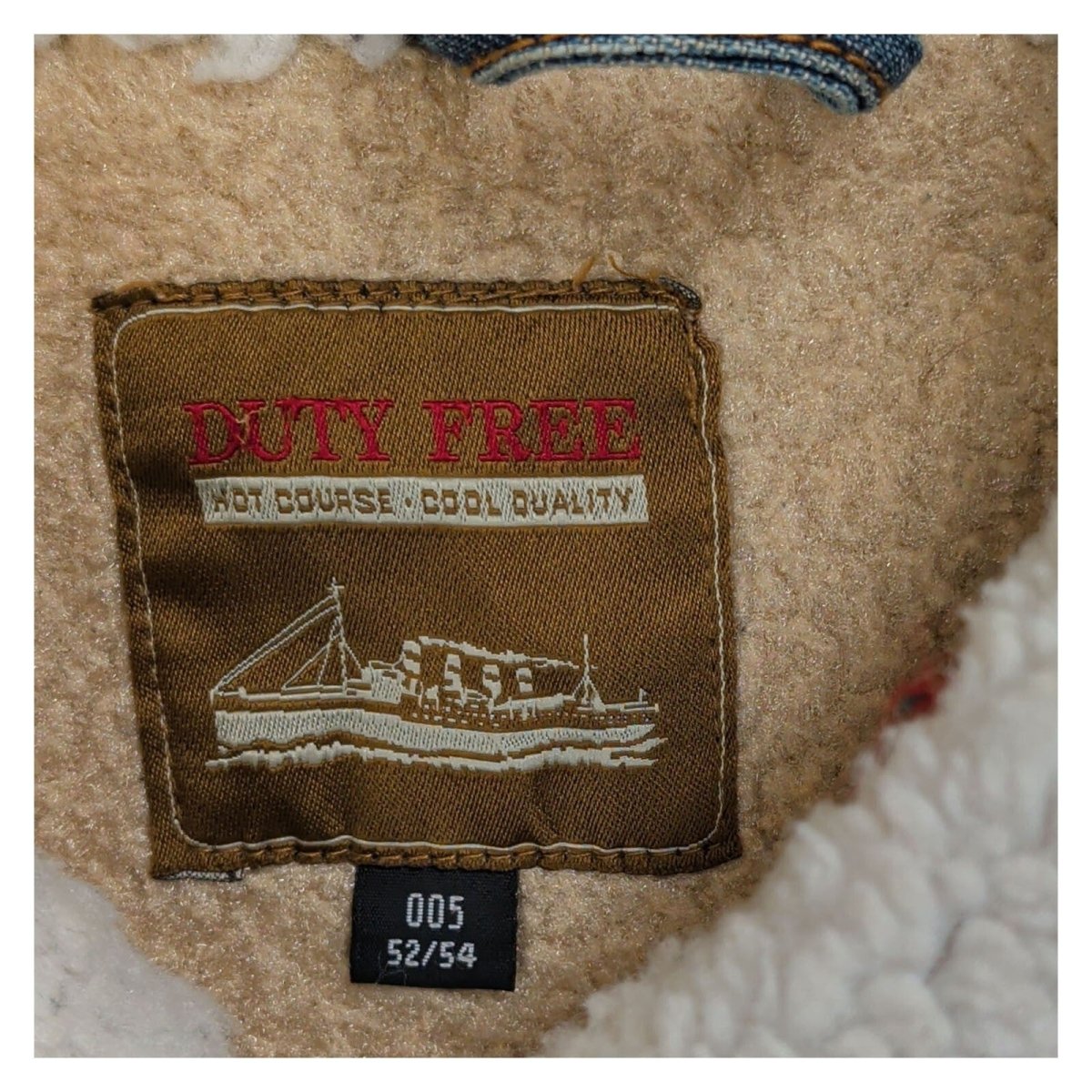 Duty Free Denim Sherpa Trucker Jacket 52 54 Blue Cream Lined – product photo 3 | RewearableUK