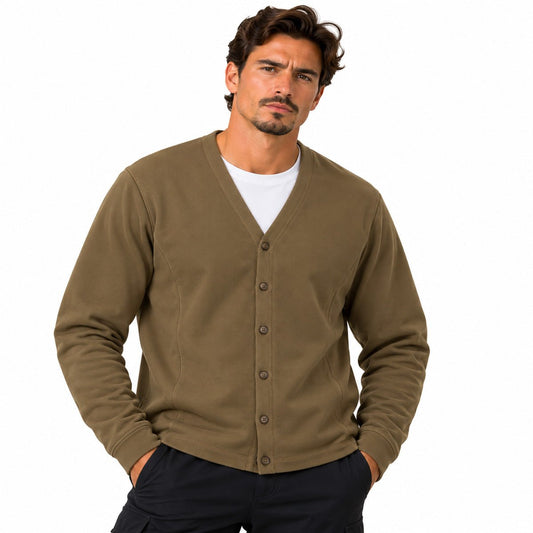 Eddie Bauer Men's Cardigan Brown V-Neck Estimated L Long Sleeve – Cardigan product photo 1 | RewearableUK