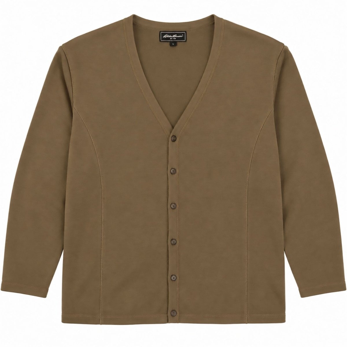 Eddie Bauer Men's Cardigan L Brown V-Neck Button Front Knit Jumper – product photo 1 | RewearableUK