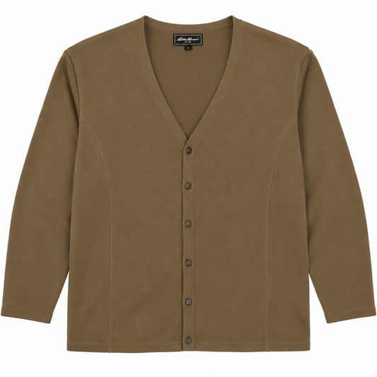 Eddie Bauer Men's Cardigan L Brown V-Neck Button Front Knit Jumper – product photo 1 | RewearableUK