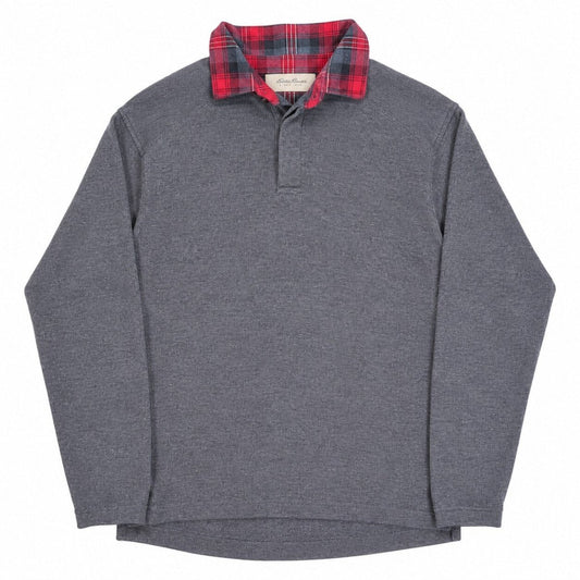 Eddie Bauer Mens Small Grey Red Plaid Cotton Long Sleeve Shirt – product photo 1 | RewearableUK
