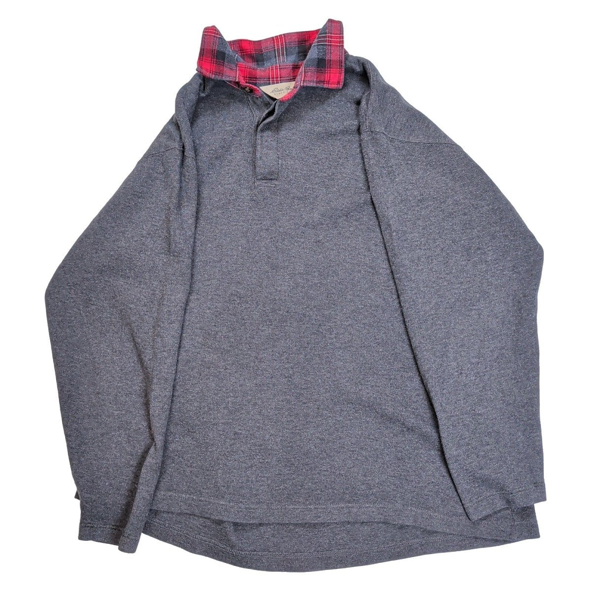 Eddie Bauer Mens Small Grey Red Plaid Cotton Long Sleeve Shirt – product photo 2 | RewearableUK