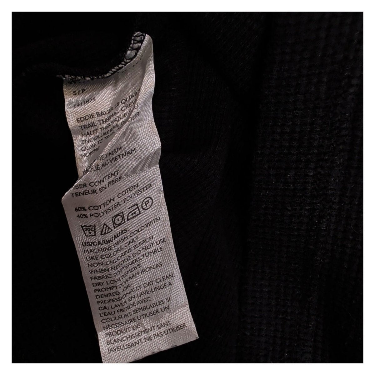 Eddie Bauer Mens T-Shirt SP Black Waffle Knit Cotton Long Sleeve – product photo 8 | RewearableUK
