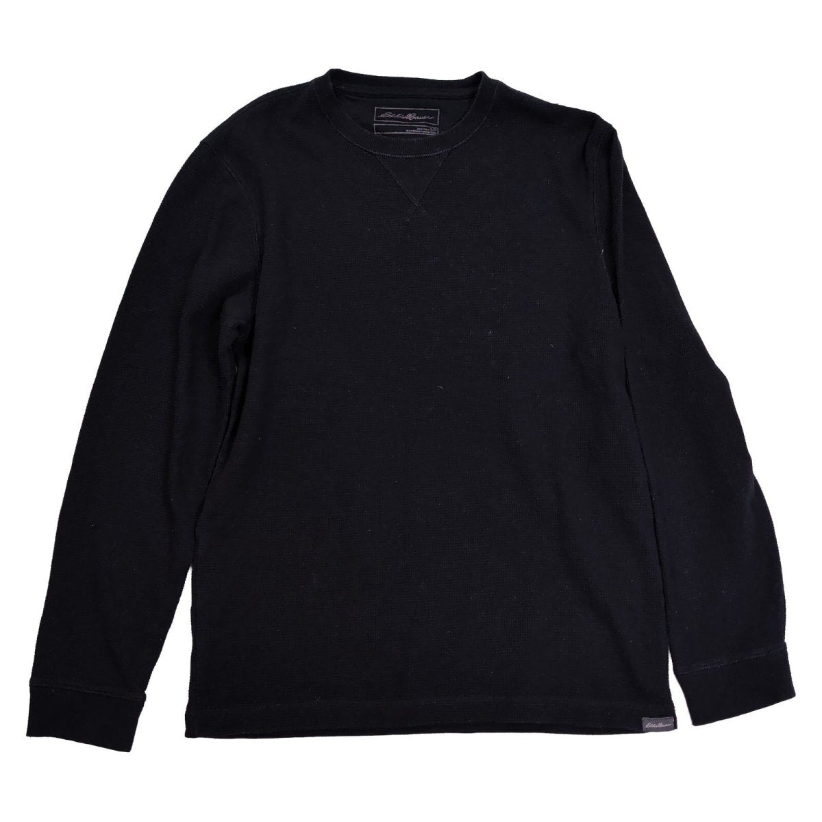 Eddie Bauer Mens T-Shirt SP Black Waffle Knit Cotton Long Sleeve – product photo 2 | RewearableUK