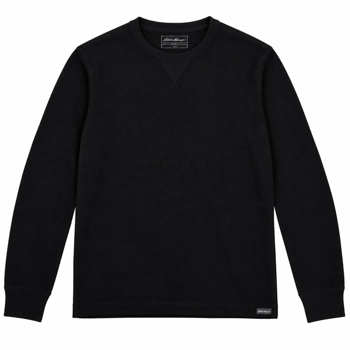 Eddie Bauer Mens T-Shirt SP Black Waffle Knit Cotton Long Sleeve – product photo 1 | RewearableUK