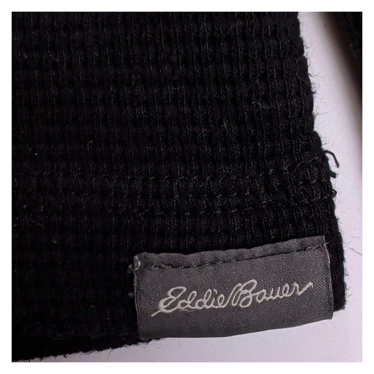Eddie Bauer Mens T-Shirt SP Black Waffle Knit Cotton Long Sleeve – product photo 5 | RewearableUK