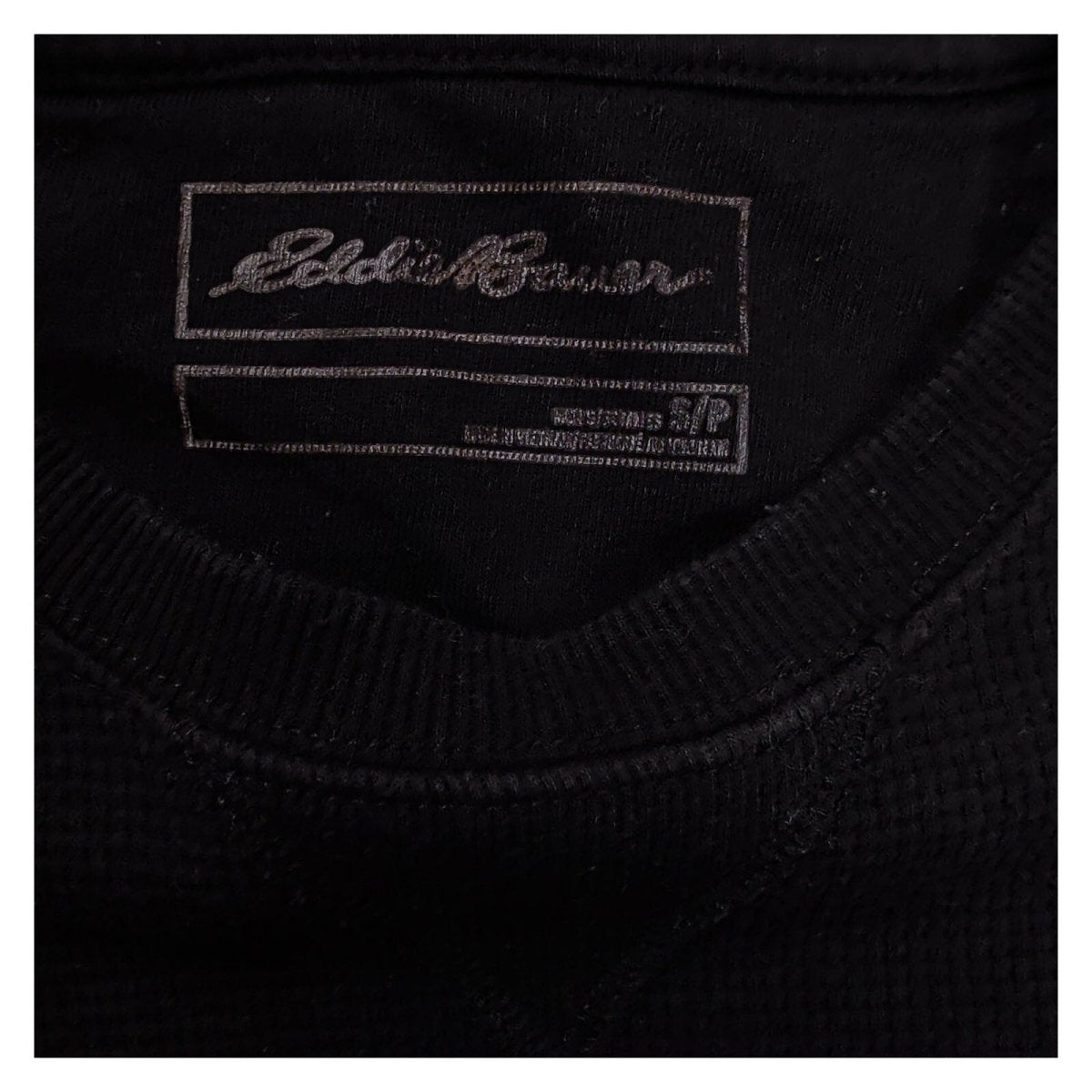 Eddie Bauer Mens T-Shirt SP Black Waffle Knit Cotton Long Sleeve – product photo 4 | RewearableUK