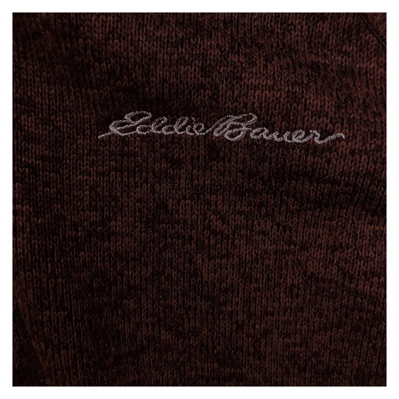 Eddie Bauer Mens Tall Large Burgundy Marl Quarter Zip Fleece Pullover – product photo 7 | RewearableUK