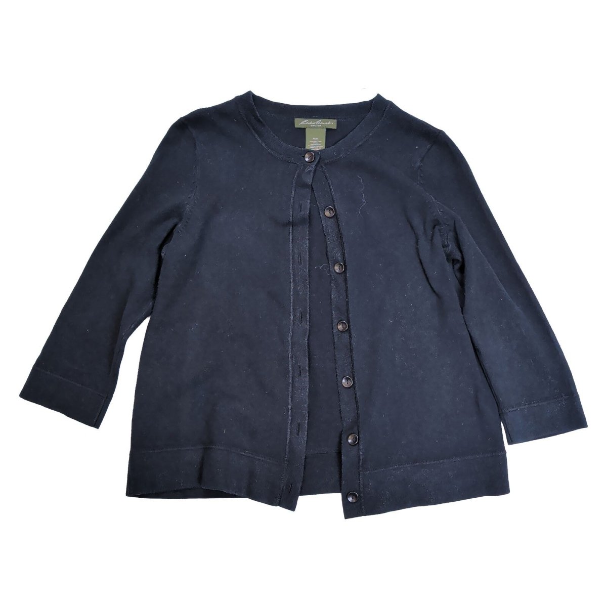 Eddie Bauer Women's Cardigan M Navy Cotton Nylon Button Front – product photo 6 | RewearableUK