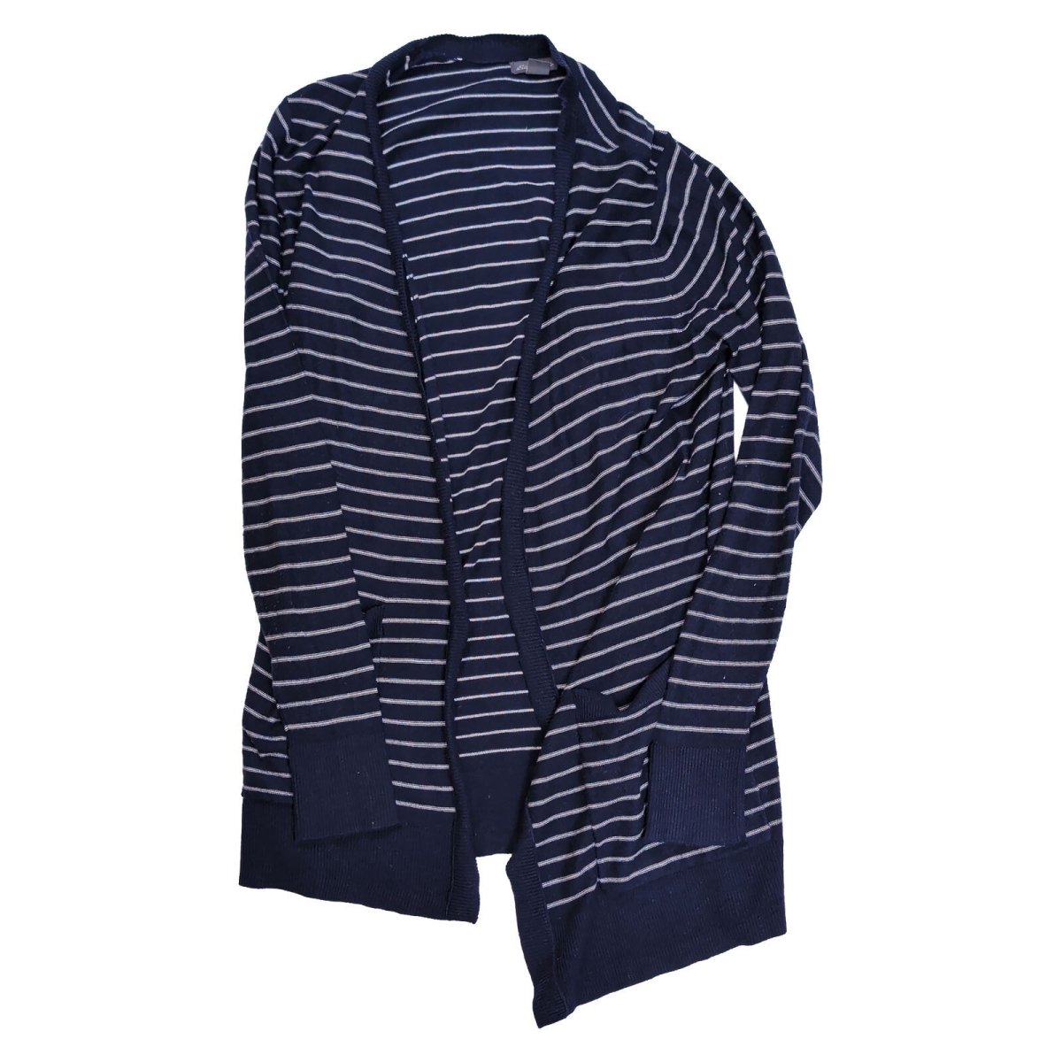 Eddie Bauer Women's Jumper M Navy Striped Cotton Blend – product photo 2 | RewearableUK