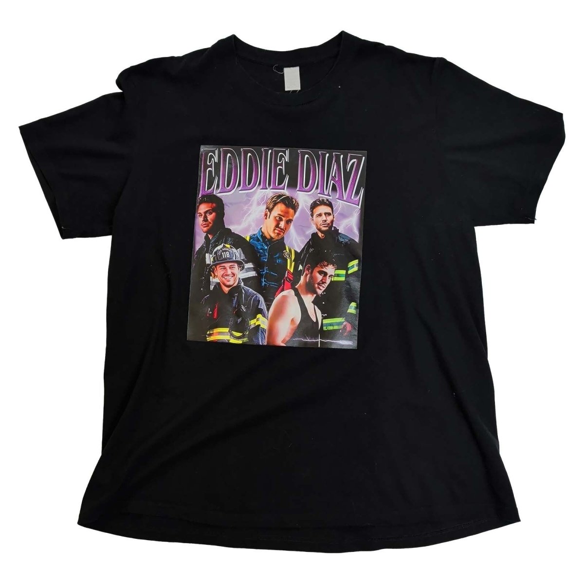 Eddie Diaz 9-1-1 Ryan Guzman T-Shirt XL Black Firefighter Graphic Tee – TV T-Shirt product photo 1 | RewearableUK