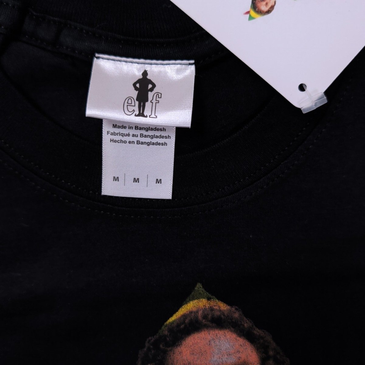 Elf Santa's Coming Men's T-Shirt M Black Cotton Graphic Print – product photo 4 | RewearableUK