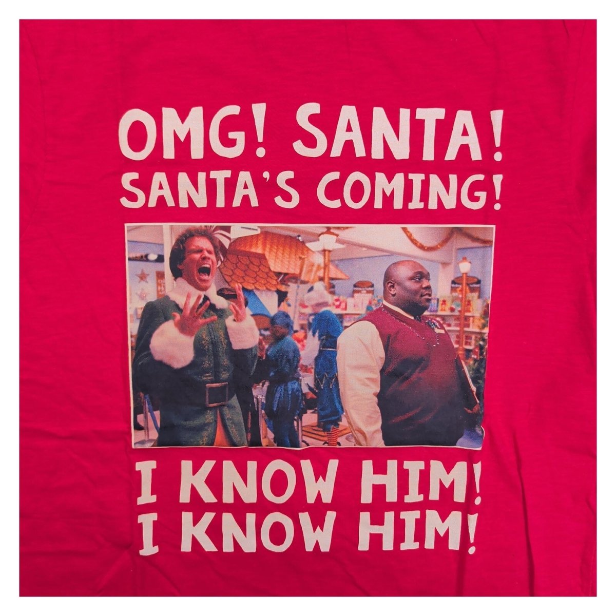 Elf Unisex Adults T-Shirt M Red Santa Graphic – product photo 3 | RewearableUK