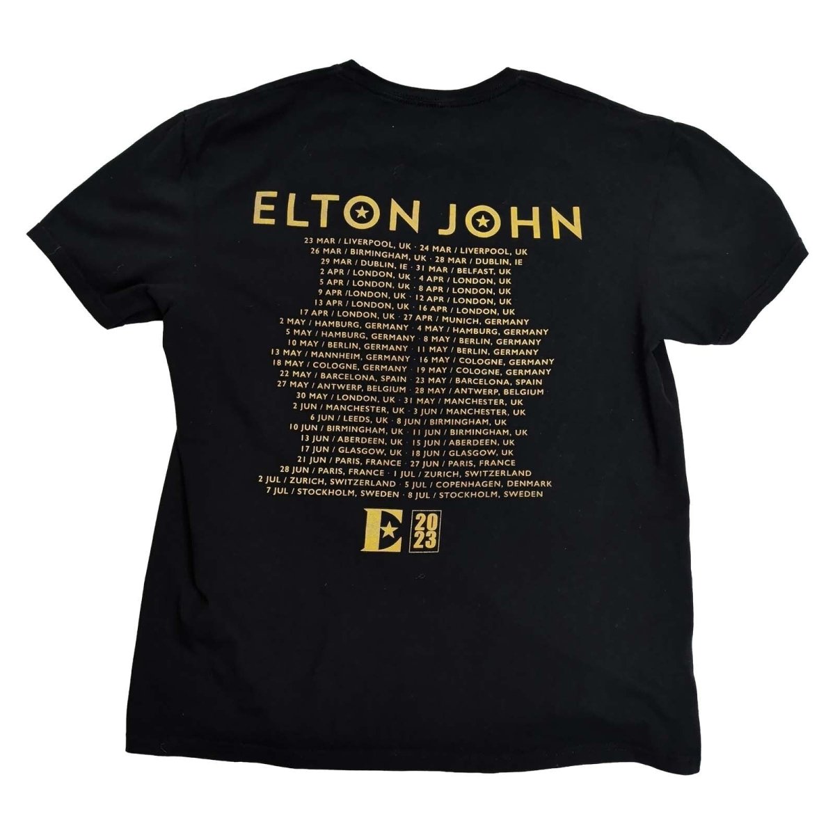 Elton John Farewell Yellow Brick Road 2023 Tour T-Shirt L Black – Music T-Shirt product photo 2 | RewearableUK