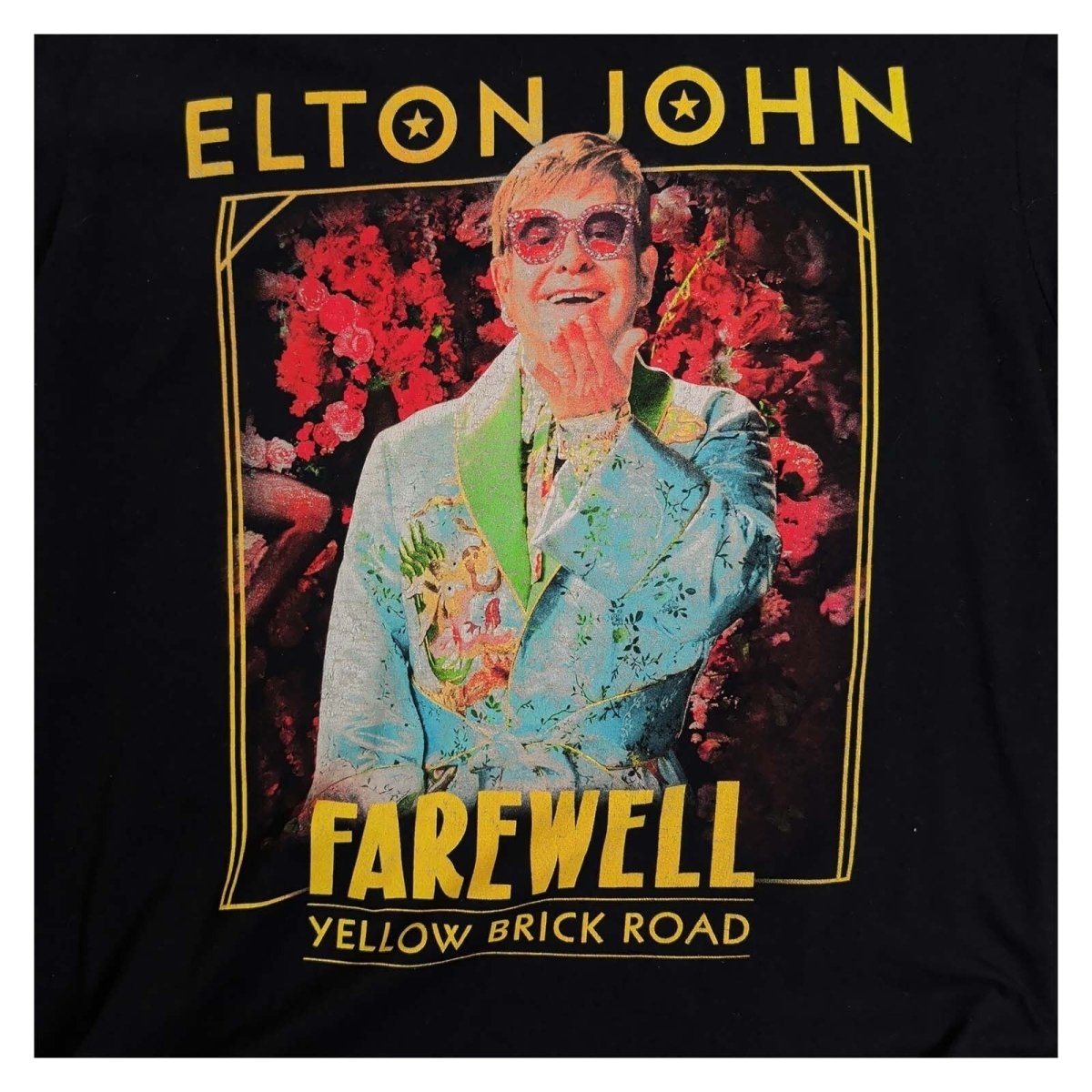Elton John Farewell Yellow Brick Road 2023 Tour T-Shirt L Black – Music T-Shirt product photo 3 | RewearableUK