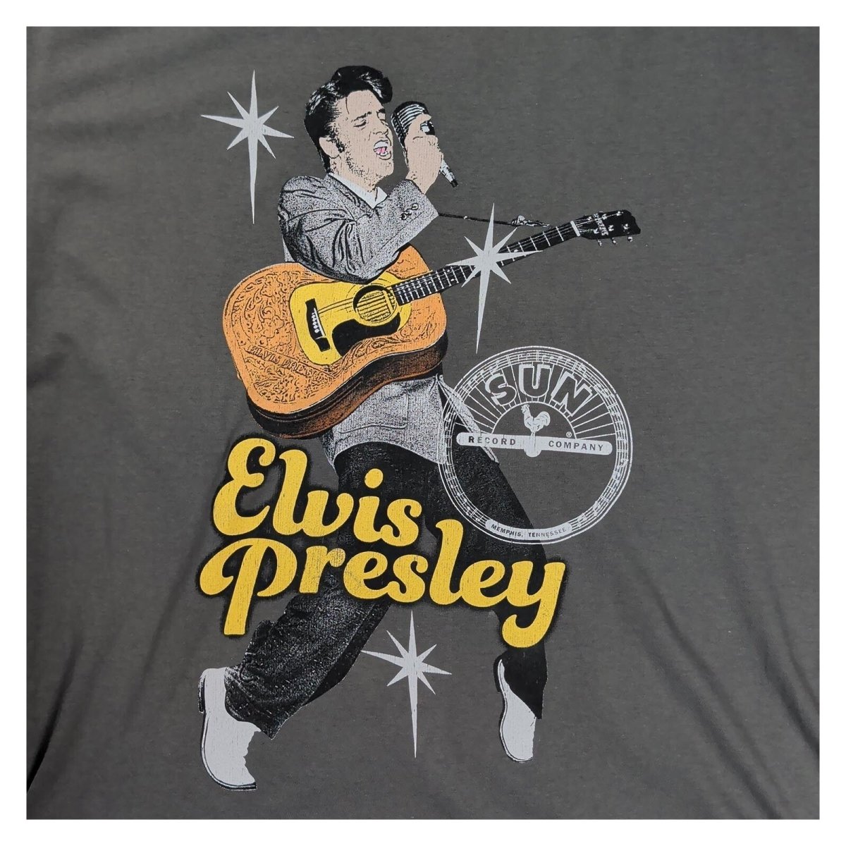 Elvis Presley Sun Records Men's XL Dark Grey Official Music Graphic T-Shirt – product photo 2 | RewearableUK