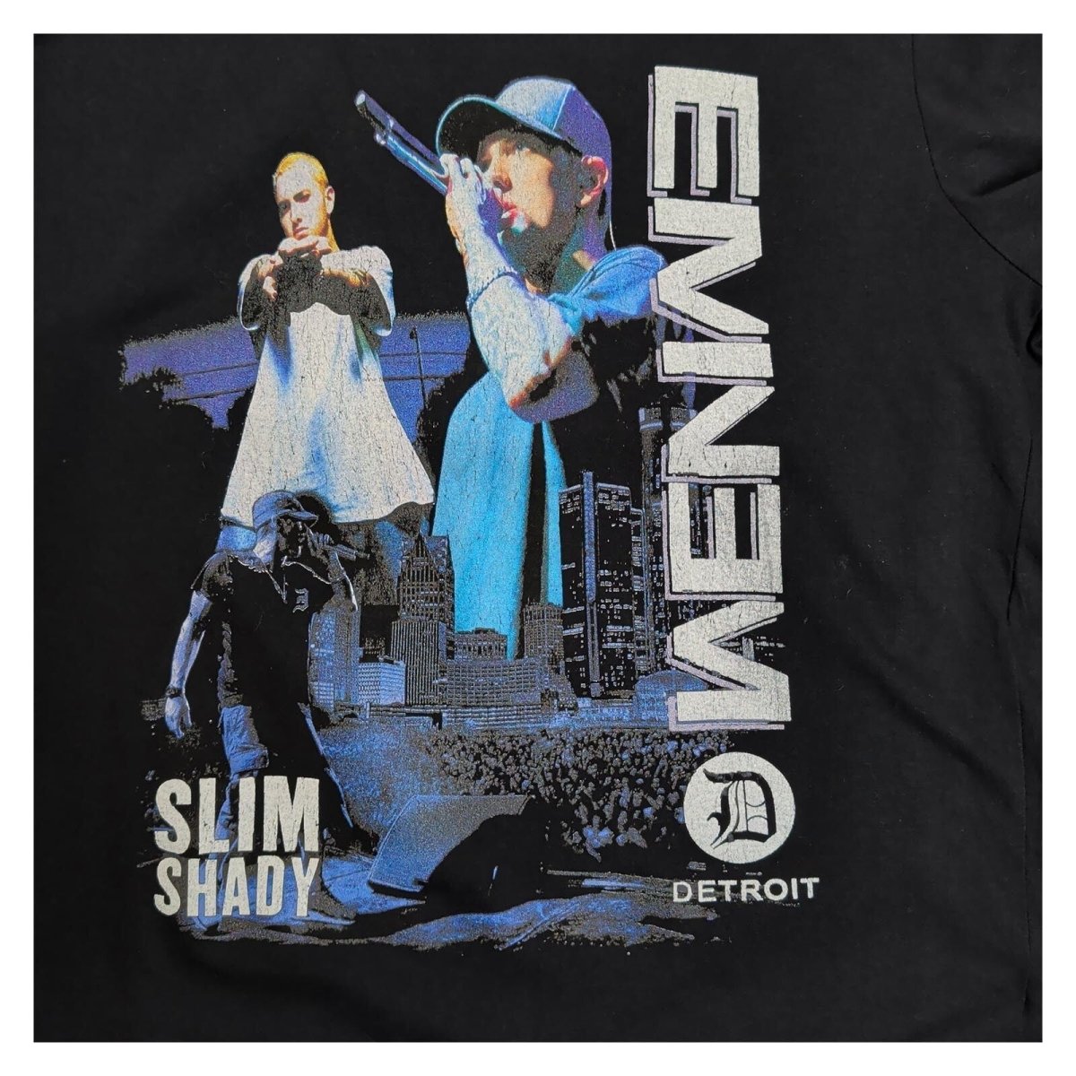 Eminem men's T-shirt in size M. Designed in black with a large Slim Shady Detroi – product photo 2 | RewearableUK