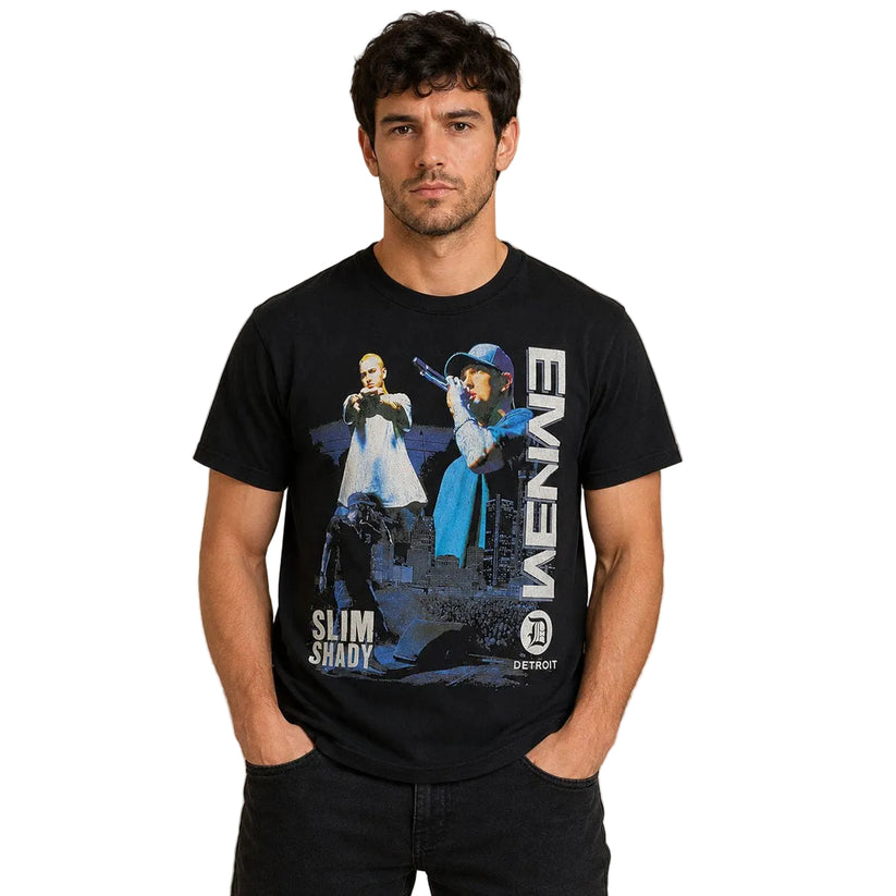 Eminem Slim Shady T-Shirt M Black Hip Hop Rap Graphic Tee – Music T-Shirt product photo 1 | RewearableUK