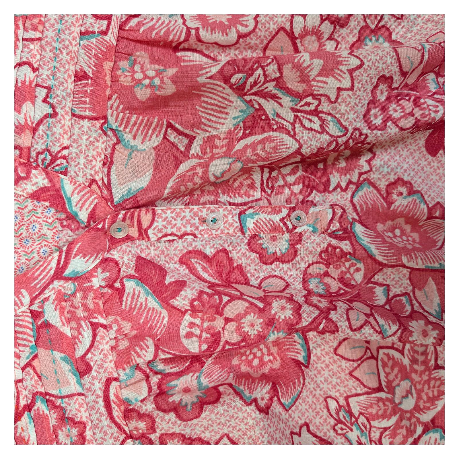 er Una Linen Blend Top Size UK 14 Pink Floral Embroidered 3/4 Sleeve Blouse by Per Una – | RewearableUK