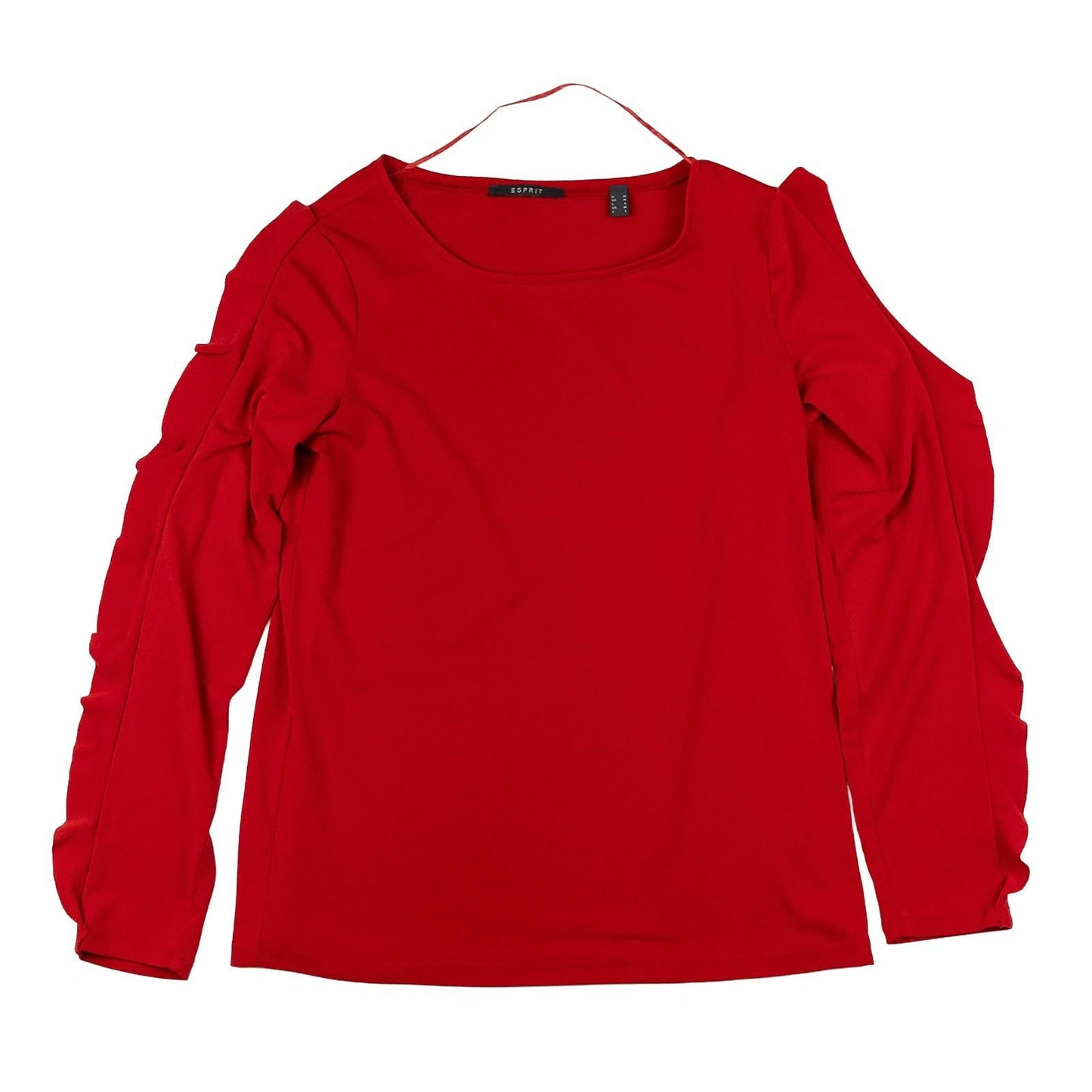 Esprit Woman Red Cold Shoulder Top Size M Ruffle Sleeve Stretch Party Blouse by Esprit – | RewearableUK