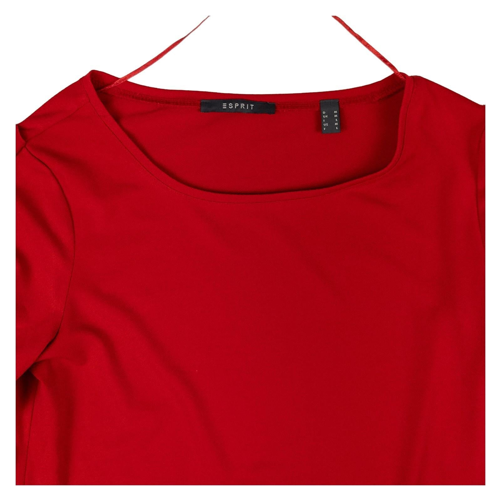 Esprit Woman Red Cold Shoulder Top Size M Ruffle Sleeve Stretch Party Blouse by Esprit – | RewearableUK