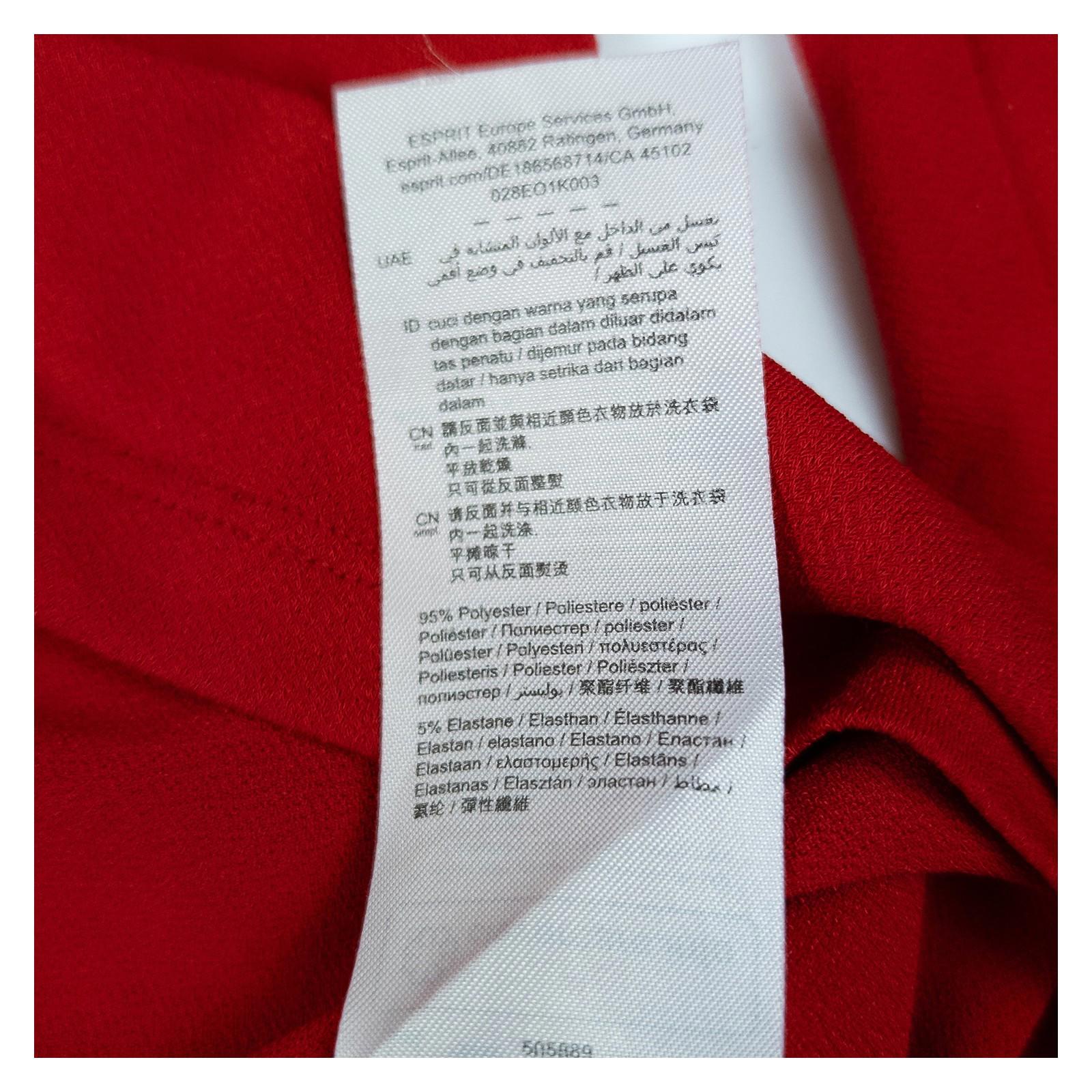 Esprit Woman Red Cold Shoulder Top Size M Ruffle Sleeve Stretch Party Blouse by Esprit – | RewearableUK